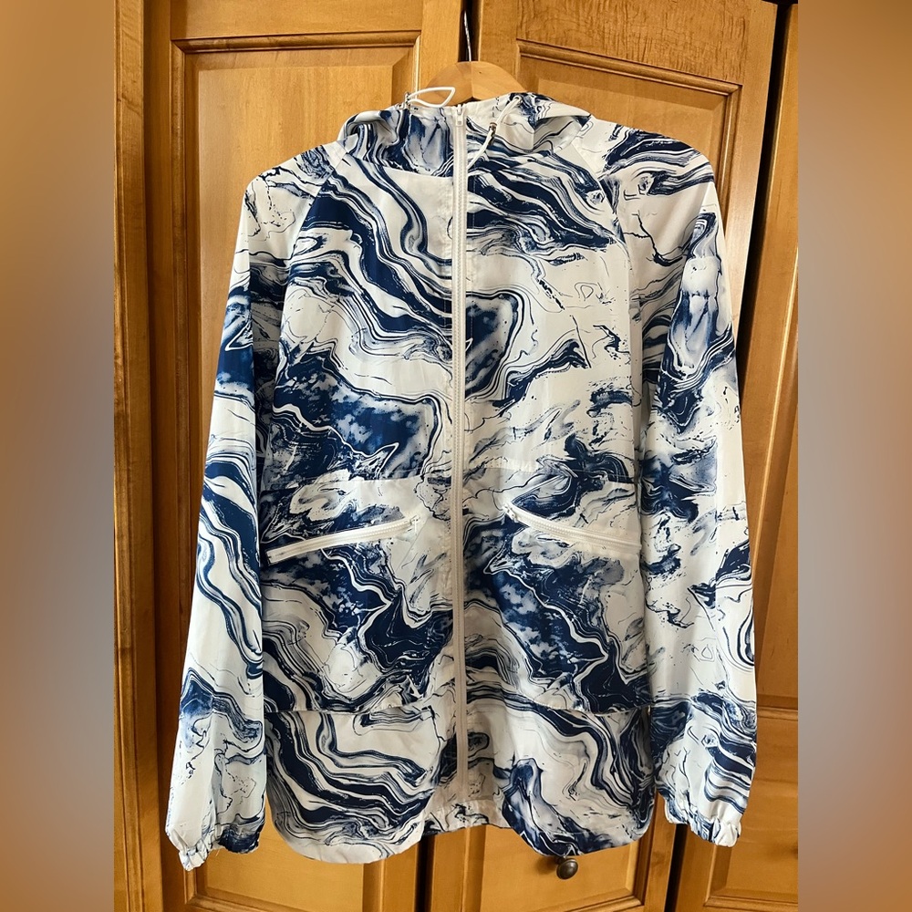 Marble Print Hooded Jacket